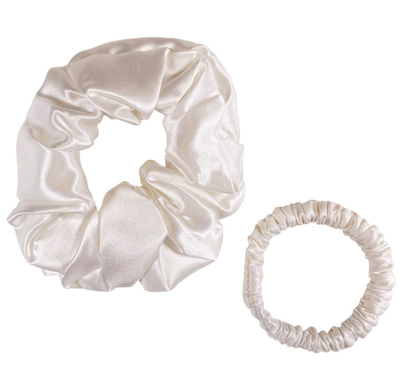 Maxi & Mini Scrunchie Duo - Ivory