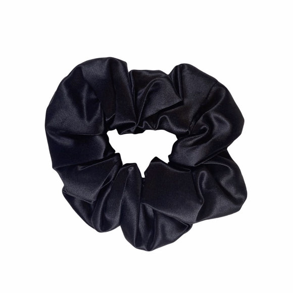 Midi Silk Scrunchie - Midnight Black