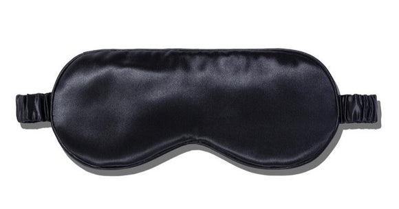 Midnight Black Sleep Mask with Embroidery